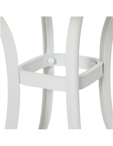 Outsunny Cast Aluminium Bistro Table, Outdoor Square Side Table with Umbrella Hole, Garden Table for Balcony, White