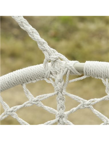 Outsunny Hanging Hammock Chair Cotton Rope Porch Swing with Metal Frame, Large Macrame Seat for Patio, Garden, Bedroom, Living R