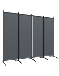 Outsunny 4 Panel Folding Garden Divider, 1.7m Privacy Screen with Wide Feet, Portable Freestanding Privacy Panel for Deck, Pool,