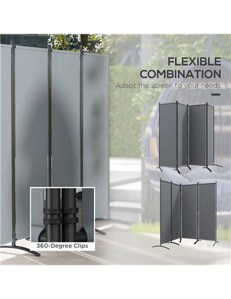 Outsunny 4 Panel Folding Garden Divider, 1.7m Privacy Screen with Wide Feet, Portable Freestanding Privacy Panel for Deck, Pool, - pic 128861 | FastDaddyshop