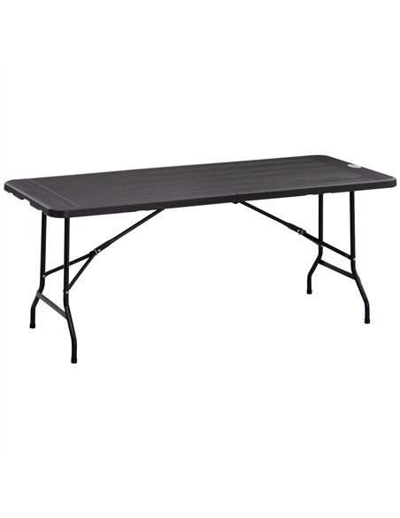 Outsunny Folding Garden Dining Table for 6, Rectangular Outdoor Dining Table with HDPE Tabletop, Foldable Garden Table with Stee - pic 128865 | FastDaddyshop