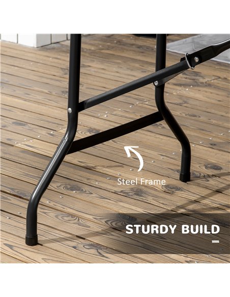 Outsunny Folding Garden Dining Table for 6, Rectangular Outdoor Dining Table with HDPE Tabletop, Foldable Garden Table with Stee - pic 128871 | FastDaddyshop