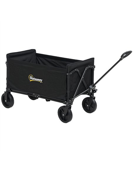 Outsunny 120L Folding Garden Trolley Cart, Outdoor Collapsible Wagon with Wheels and Adjustable Handle for Beach, Camping, Festi - pic 128919 | FastDaddyshop