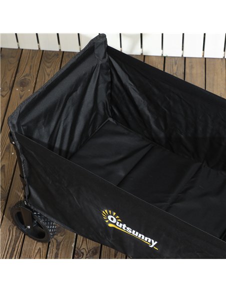 Outsunny 120L Folding Garden Trolley Cart, Outdoor Collapsible Wagon with Wheels and Adjustable Handle for Beach, Camping, Festi - pic 128927 | FastDaddyshop