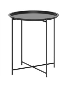 Outsunny Steel Removable Tray Top Garden Table - Black