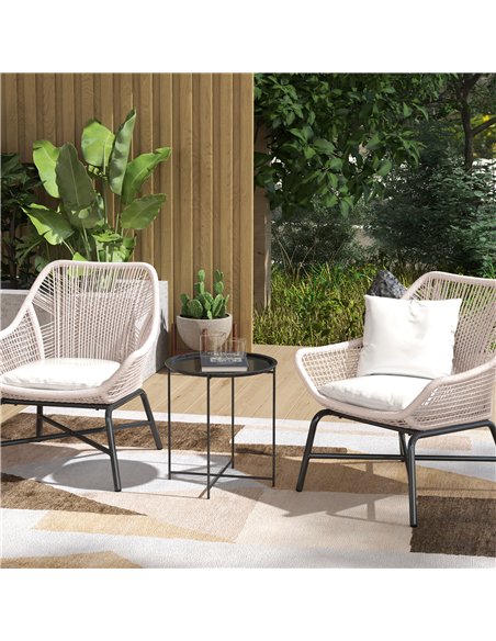 Outsunny Steel Removable Tray Top Garden Table - Black - pic 128938 | FastDaddyshop