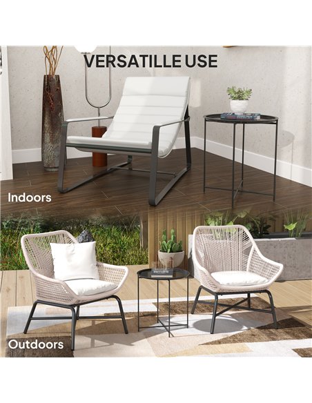 Outsunny Steel Removable Tray Top Garden Table - Black - pic 128943 | FastDaddyshop