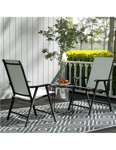 Outsunny Steel Removable Tray Top Garden Table - Black