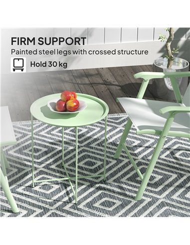 Outsunny Steel Removable Tray Top Garden Table - Green