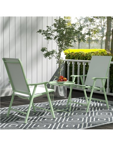 Outsunny Steel Removable Tray Top Garden Table - Green