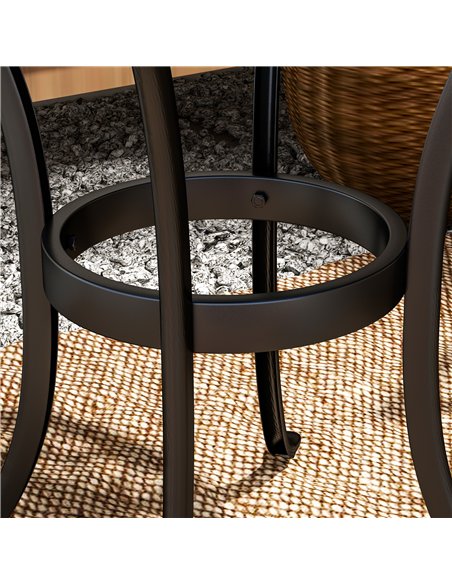 Outsunny 60cm Round Garden Table, Outdoor Hollow Top Design Side Table with Cast Aluminium Frame for Patio, Garden, Balcony, Bla - pic 128963 | FastDaddyshop