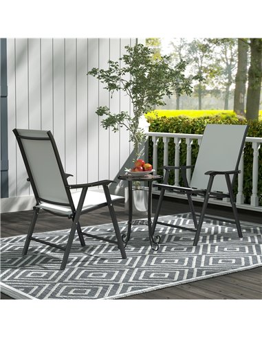 Outsunny Mosaic Garden Table, 35.5 cm Round Outdoor Table with Shelf, Ceramic Tile Top, Small Garden Side Table Bistro Table End