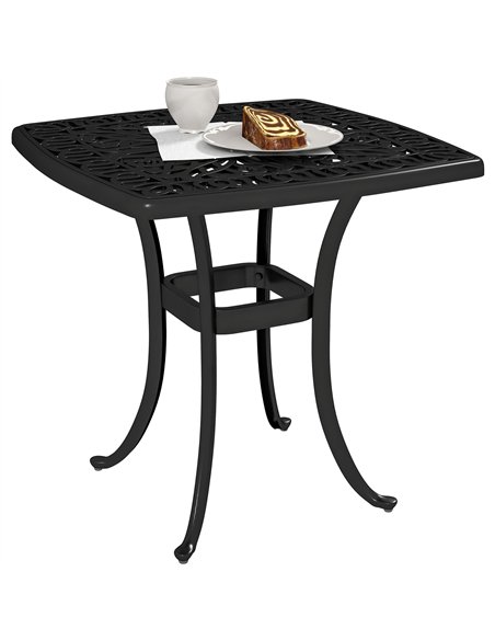 Outsunny Outdoor Garden Table with 38mm Dia. Umbrella Hole, Cast Aluminium Patio End Table with Anti-slip Foot Pads for Garden,  - pic 128982 | FastDaddyshop