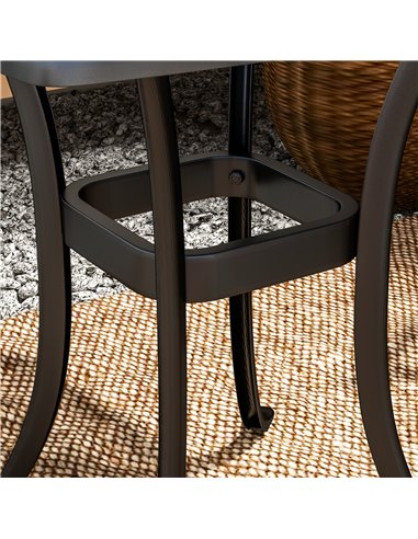 Outsunny Outdoor Garden Table with 38mm Dia. Umbrella Hole, Cast Aluminium Patio End Table with Anti-slip Foot Pads for Garden, 