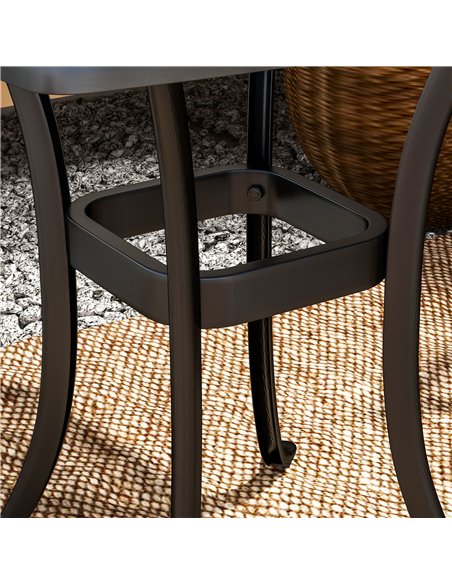 Outsunny Outdoor Garden Table with 38mm Dia. Umbrella Hole, Cast Aluminium Patio End Table with Anti-slip Foot Pads for Garden,  - pic 128990 | FastDaddyshop