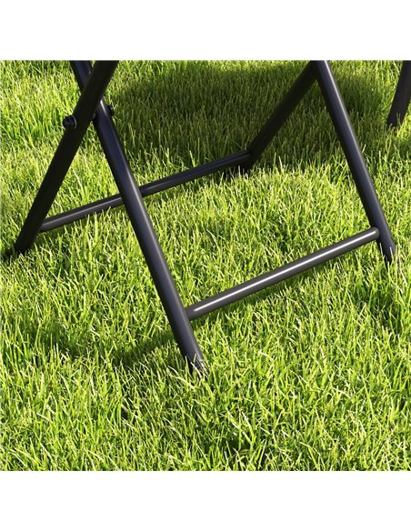 Outsunny Folding Round Tempered Glass Garden Table with Grey Rattan Edging - pic 129017 | FastDaddyshop