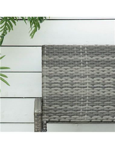 Outsunny Patio Rattan 2 Seater Garden Bench Wicker Weave Love Seater Armchair Furniture Outdoor Garden Conservatory Chair Grey