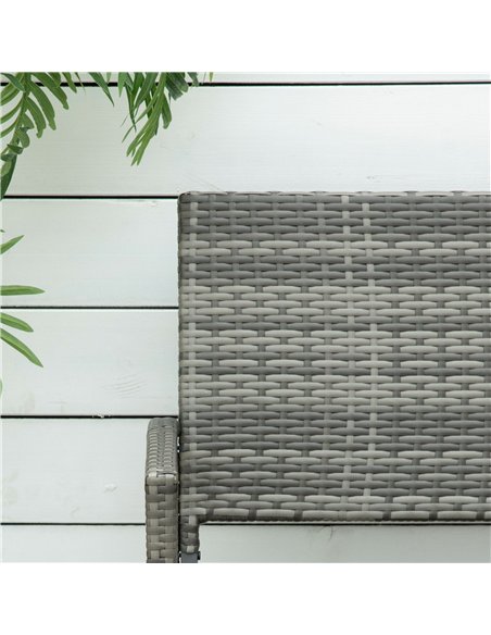 Outsunny Patio Rattan 2 Seater Garden Bench Wicker Weave Love Seater Armchair Furniture Outdoor Garden Conservatory Chair Grey - pic 129051 | FastDaddyshop