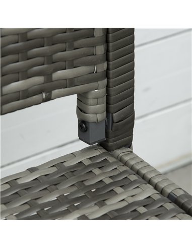 Outsunny Patio Rattan 2 Seater Garden Bench Wicker Weave Love Seater Armchair Furniture Outdoor Garden Conservatory Chair Grey
