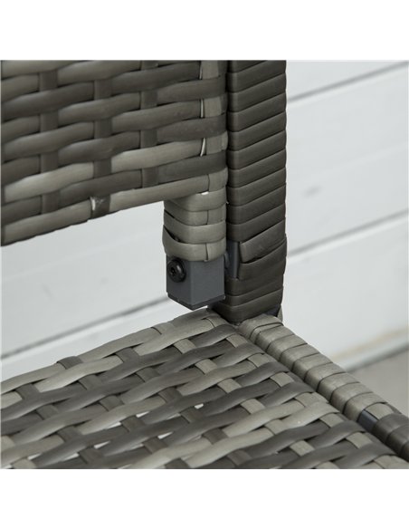 Outsunny Patio Rattan 2 Seater Garden Bench Wicker Weave Love Seater Armchair Furniture Outdoor Garden Conservatory Chair Grey - pic 129053 | FastDaddyshop