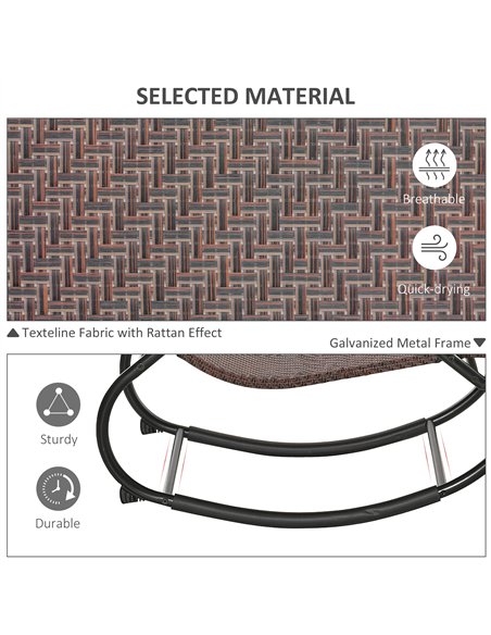 Outsunny Zero Gravity Rocking Lounge Chair Rattan Effect Patio Rocking Chair w/ Removable Pillow Recliner Seat Breathable Textel - pic 129059 | FastDaddyshop