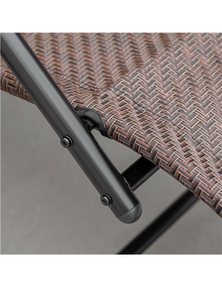 Outsunny Zero Gravity Rocking Lounge Chair Rattan Effect Patio Rocking Chair w/ Removable Pillow Recliner Seat Breathable Textel - pic 129061 | FastDaddyshop