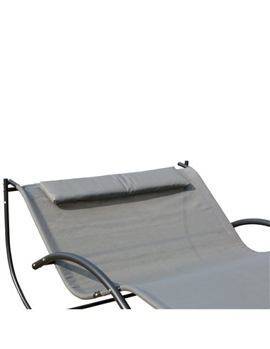 Outsunny Double Hammock Chair Sun Lounger Outdoor Patio Garden Swing Rock Seat Grey