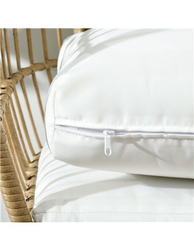 Outsunny Rattan Egg Chair with Cushions and Pillows, Khaki
