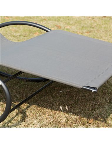 Outsunny Double Hammock Chair Sun Lounger Outdoor Patio Garden Swing Rock Seat Grey