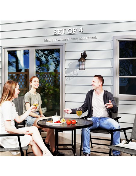 Outsunny Set of Four Folding Rattan Seat Chairs - Grey - pic 129138 | FastDaddyshop