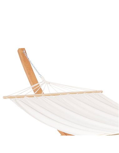 Outsunny Outdoor Garden Hammock with Wooden Stand Swing Hanging Bed for Patio White