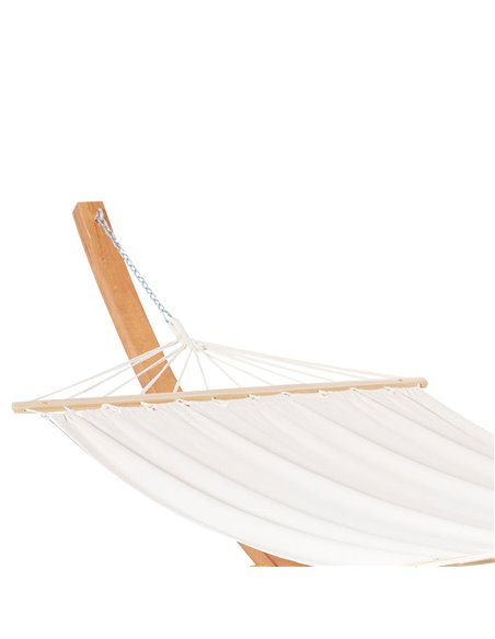 Outsunny Outdoor Garden Hammock with Wooden Stand Swing Hanging Bed for Patio White - pic 12917 | FastDaddyshop
