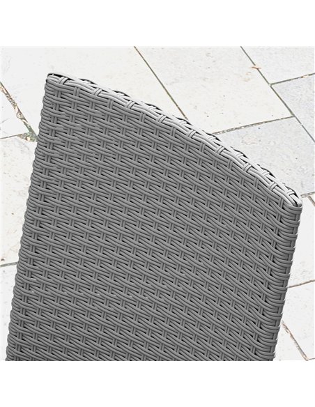 Outsunny Set of Four Armless Rattan Garden Chairs - Dark Grey - pic 129187 | FastDaddyshop
