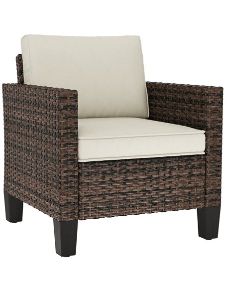 Outsunny Single Rattan Armchair, with Cushions - Brown - pic 129198 | FastDaddyshop