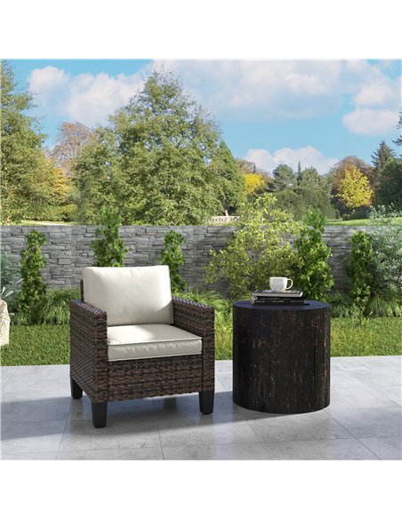 Outsunny Single Rattan Armchair, with Cushions - Brown - pic 129205 | FastDaddyshop