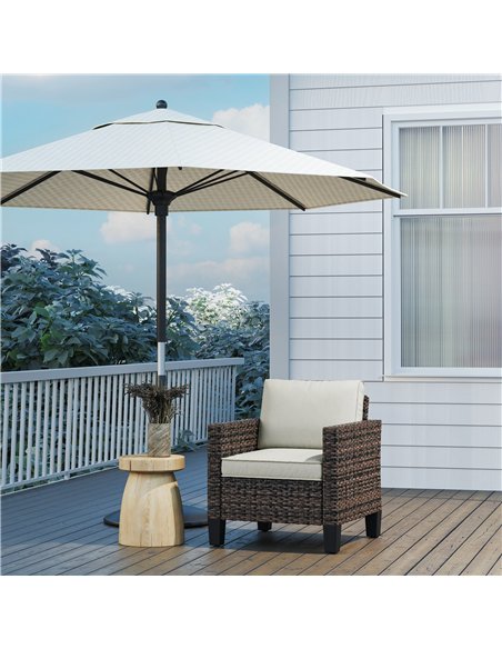 Outsunny Single Rattan Armchair, with Cushions - Brown - pic 129206 | FastDaddyshop
