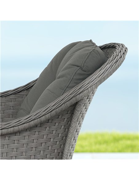 Outsunny Four-Piece Rattan Set, with Glass-Top Table - Light Grey - pic 129323 | FastDaddyshop