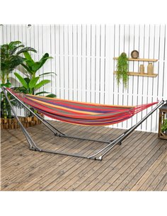 Outsunny Foldable Hammock Stand, Load Capacity 120kg Black 2