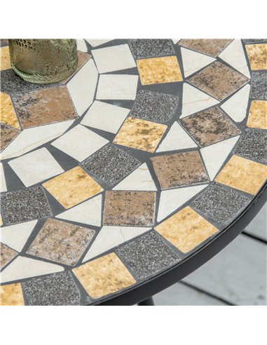 Outsunny Φ60cm Mosaic Outdoor Patio Table - Grey