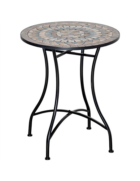 Outsunny Φ60cm Mosaic Outdoor Patio Table - Green - pic 129378 | FastDaddyshop