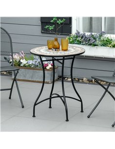 Outsunny Φ60cm Mosaic Outdoor Patio Table - Green 2