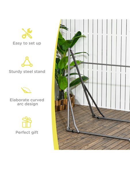 Outsunny Foldable Hammock Stand, Portable Hammock with Metal Frame, 2 in 1 Hammock Net Stand, Clothes Drying Rack, Load Capacity - pic 12938 | FastDaddyshop