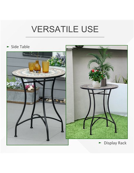 Outsunny Φ60cm Mosaic Outdoor Patio Table - Green - pic 129382 | FastDaddyshop