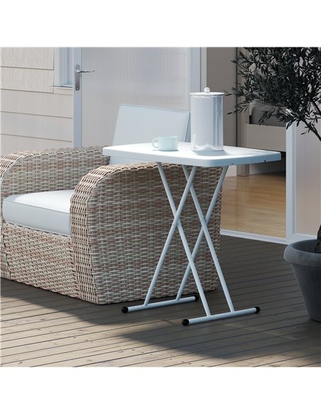 Outsunny Minimal Folding Outdoor Table - White - pic 129388 | FastDaddyshop