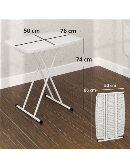 Outsunny Minimal Folding Outdoor Table - White - pic 129389 | FastDaddyshop