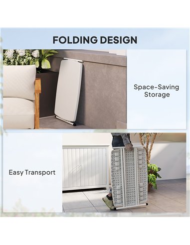 Outsunny Minimal Folding Outdoor Table - White