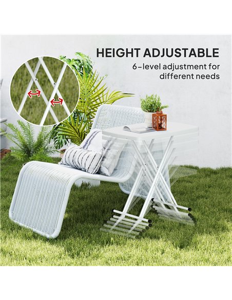 Outsunny Minimal Folding Outdoor Table - White - pic 129391 | FastDaddyshop