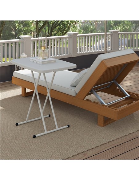 Outsunny Minimal Folding Outdoor Table - White - pic 129394 | FastDaddyshop
