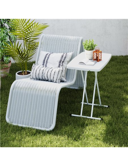 Outsunny Minimal Folding Outdoor Table - White - pic 129395 | FastDaddyshop