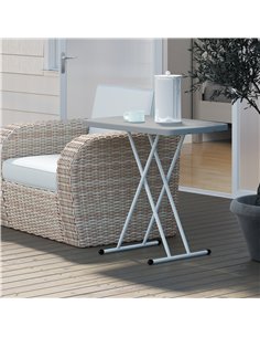 Outsunny Minimal Folding Outdoor Table - Grey/White 2